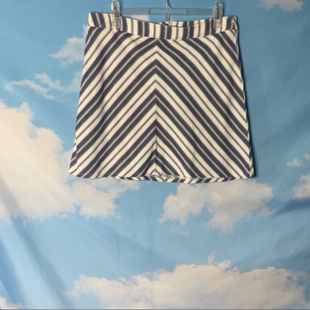 Divided-H&M- Blue & White Striped Miniskirt size 12